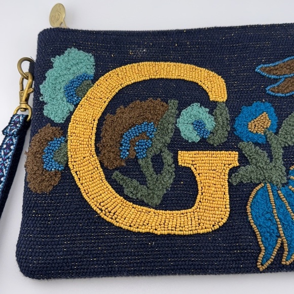 A&B AMERICA & BEYOND G PERSONALIZED INITIAL EMBELLISHED WRISTLET POUCH (Blue) - Picture 2 of 16